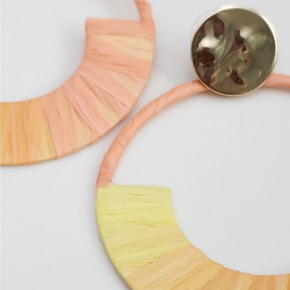 New!  FP Raffia Wrapped Earrings - Picture 3 of 9